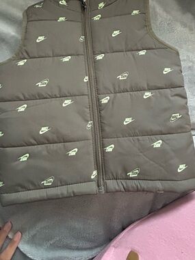 Nike Olive Green Puffer Vest with Branded Tag